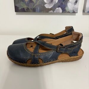 Josef Seibel Size 8.5 (Size 39) Blue Leather Shoes